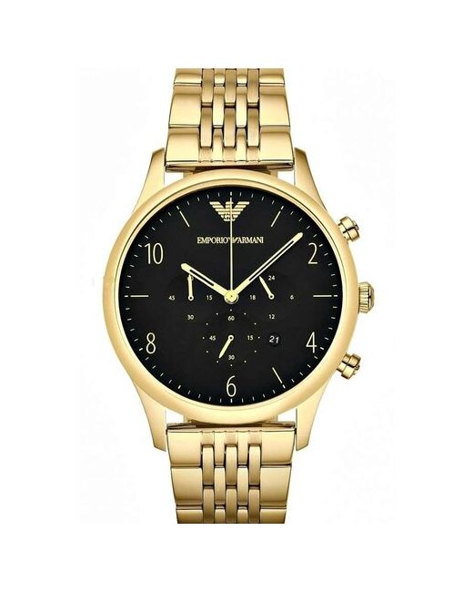 Emporio Armani Наручные часы Золотые Часы AR1893 с черным циферблатом кварцевые