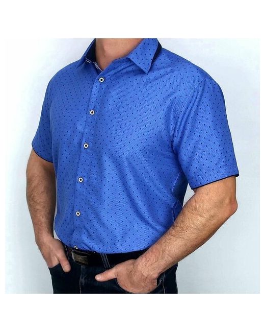 Paolo Maldini Рубашка нарядный стиль прилегающий силуэт короткий рукав размер S синий
