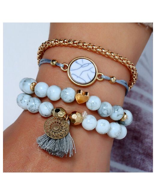Fashion Jewelry Браслет на руку/браслет из круглого камня с кисточками/набор браслетов
