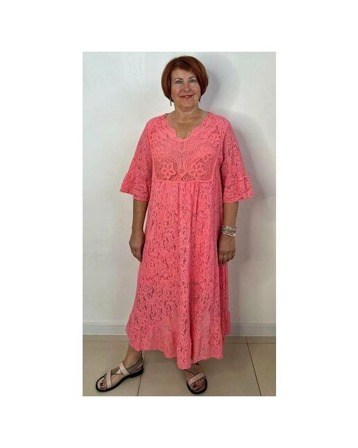 Made in Ital Платье-майка хлопок трапециевидный силуэт макси размер 54-56