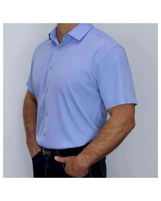 Westhero Рубашка нарядный стиль прилегающий силуэт короткий рукав размер 7XL синий