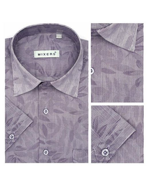 Mixers Рубашка повседневный стиль прямой силуэт короткий рукав карманы размер M голубой