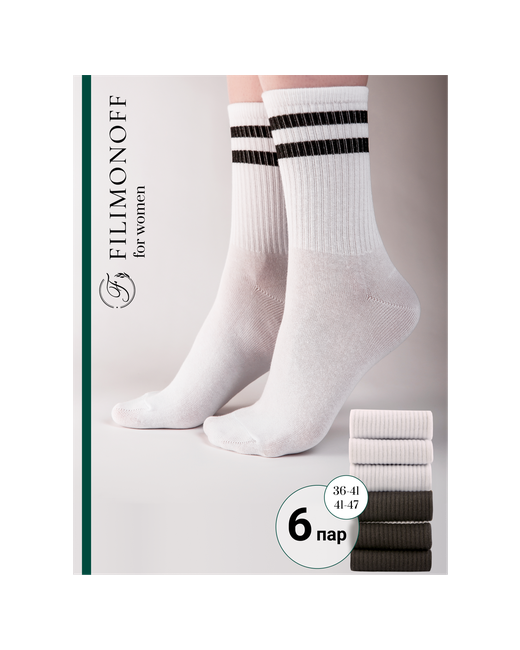 Filimonoff носки высокие износостойкие бесшовные 6 пар размер универсальный 36-41 черный