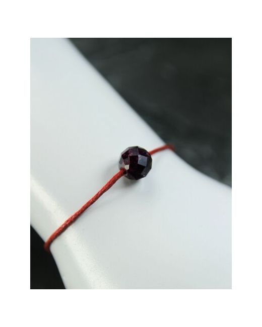 GrowUp Браслет талисман на красном шнурке с натуральным камнем Гранатовый граненый агат для душевного равновесия 8 мм