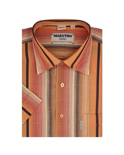Maestro Рубашка повседневный стиль прямой силуэт классический воротник короткий рукав размер 48/M