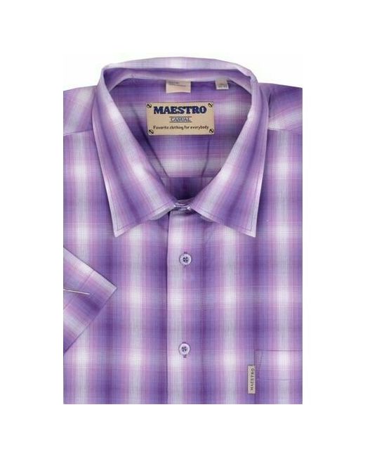 Maestro Рубашка повседневный стиль прямой силуэт классический воротник короткий рукав размер 54-56/XL