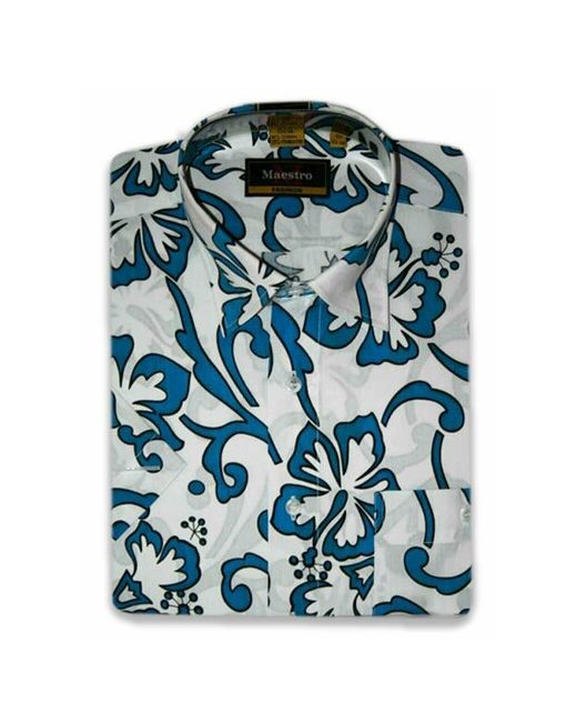 Maestro Рубашка повседневный стиль прилегающий силуэт классический воротник короткий рукав размер 48/M/170-178/41 ворот