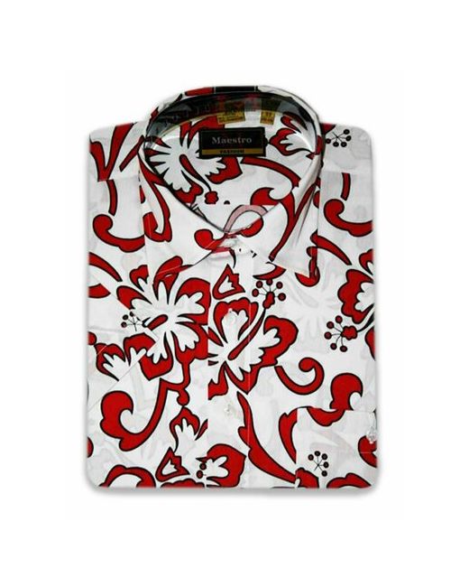 Maestro Рубашка повседневный стиль прилегающий силуэт классический воротник короткий рукав размер 46/M/178-186/40 ворот