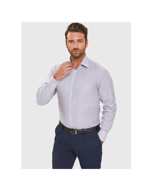 Kanzler Рубашка деловой стиль прямой силуэт отложной воротник длинный рукав без карманов воздухопроницаемая в полоску размер 41