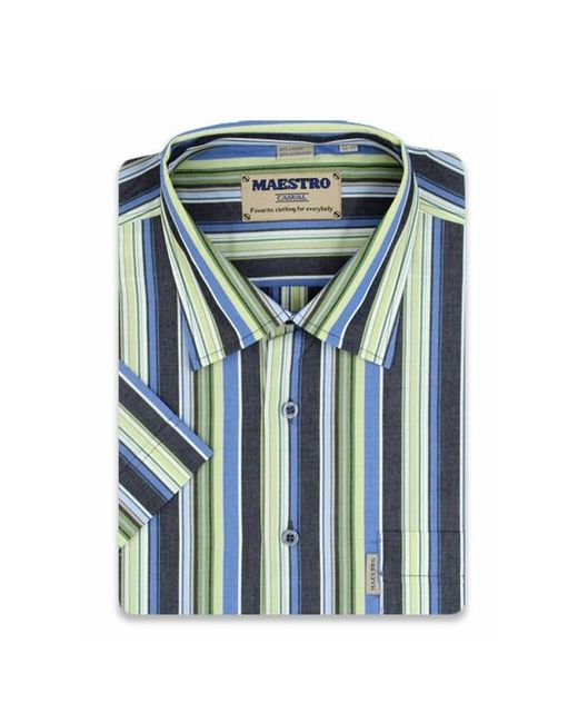 Maestro Рубашка повседневный стиль прямой силуэт классический воротник короткий рукав размер 50-52/L