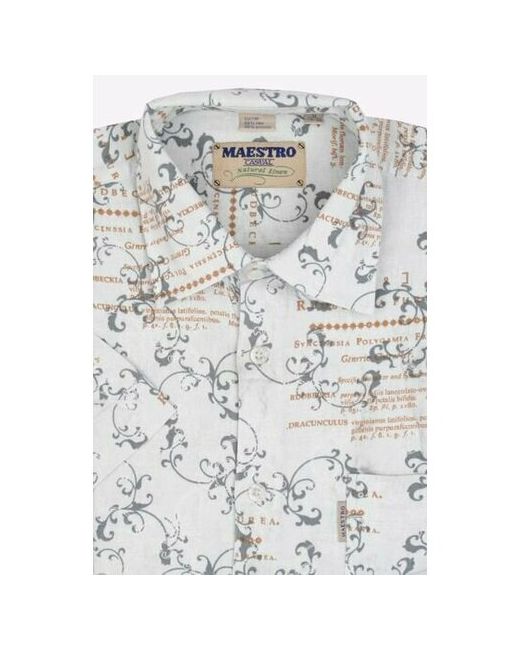 Maestro Рубашка повседневный стиль прямой силуэт классический воротник короткий рукав размер 50-52/L