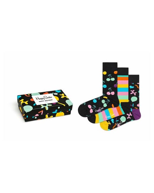 Happy Socks Носки унисекс размер 41-46 мультиколор черный