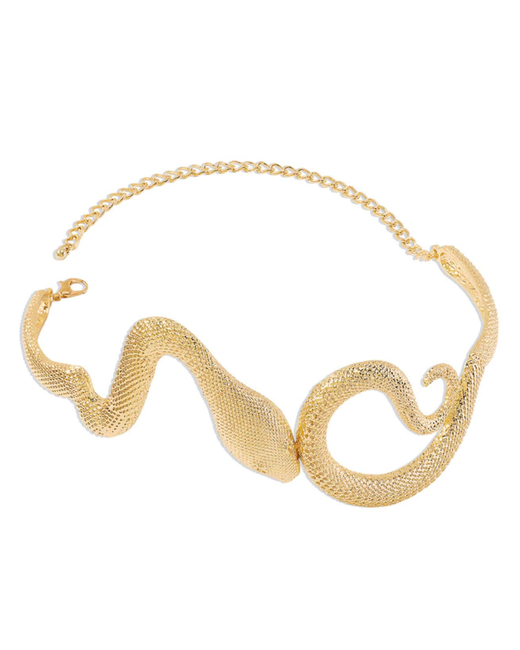 Ninell_ST Ожерелье чокер на шею. Объемная Золотая змея