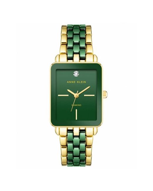 Anne Klein Наручные часы Часы 3668GNGB с гарантией кварцевые золотой зеленый