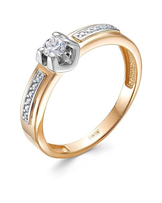 Vesna jewelry Кольцо помолвочное красное золото 585 проба бриллиант размер 17