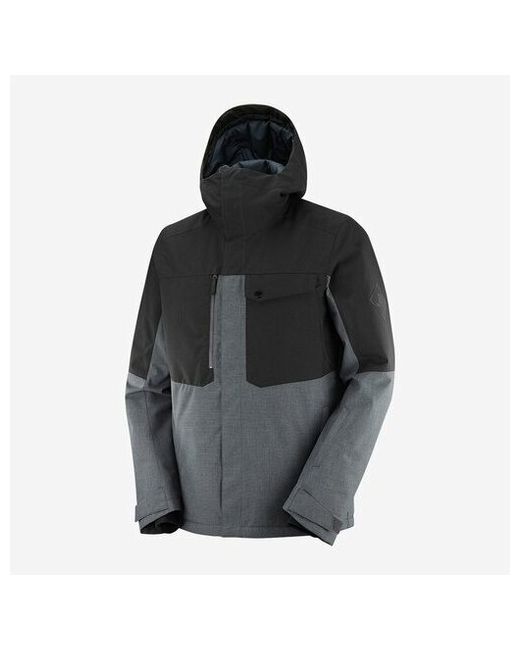 Salomon Куртка мембранная карманы ветрозащитная снегозащитная юбка карман для ски-пасса внутренние утепленная размер XL черный