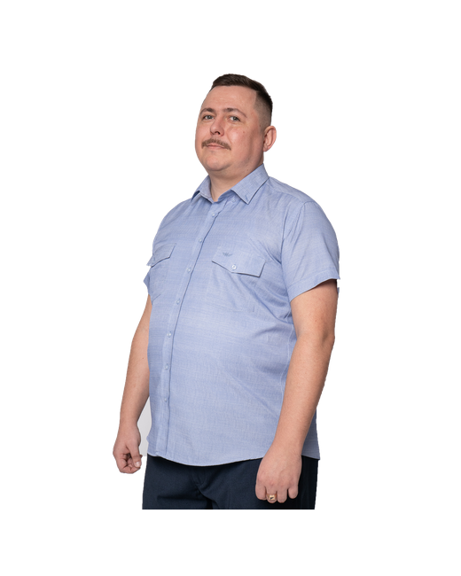 Turhan Рубашка деловой стиль прямой силуэт классический воротник короткий рукав карманы однотонная размер 3 XL