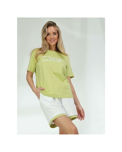 Vitacci Костюм футболка и шорты силуэт свободный размер 40/42 зеленый