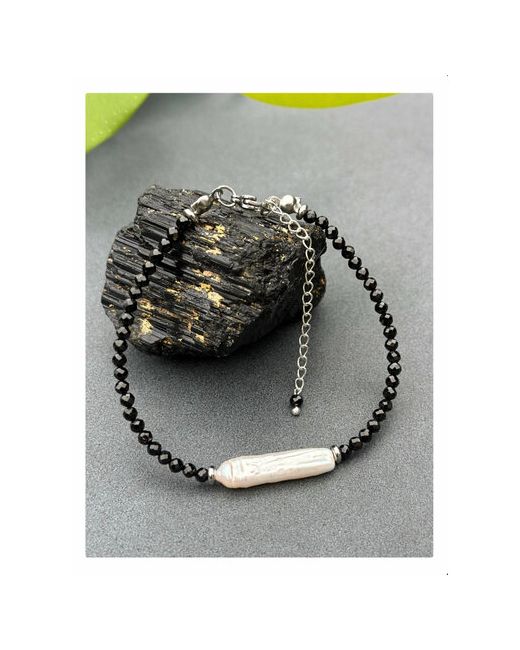 Mgc Minerals Браслет из чёрной Шпинели ювелирной огранки размер бусин 3 мм. натуральных камней длина изделия 17 см.