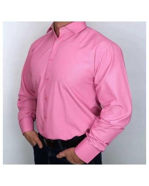 m.b.a.LIGA Рубашка нарядный стиль прилегающий силуэт длинный рукав размер 3XL бордовый