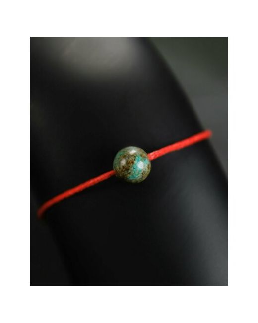 GrowUp Браслет талисман на красном шнурке с натуральным камнем Хризоколла символ любви 8 мм