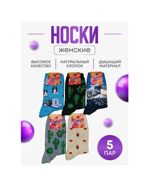 The Noski носки средние износостойкие подарочная упаковка быстросохнущие на Новый год ослабленная резинка нескользящие фантазийные 5 пар размер 36-39 мультиколор