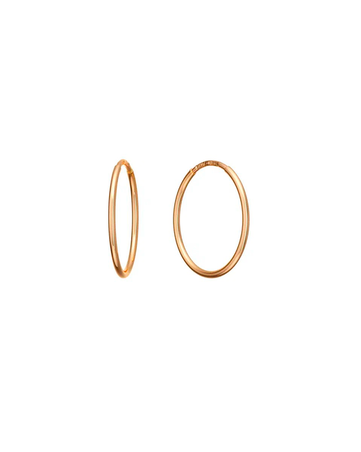 Uvilers Серьги конго красное золото 585 проба размер/диаметр 15 мм. длина 1.5 см.