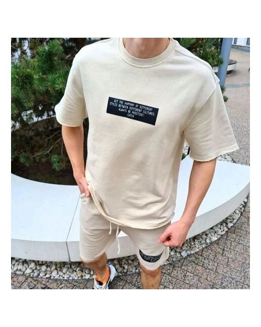 Россия Костюм футболка и шорты повседневный стиль свободный силуэт карманы размер 58