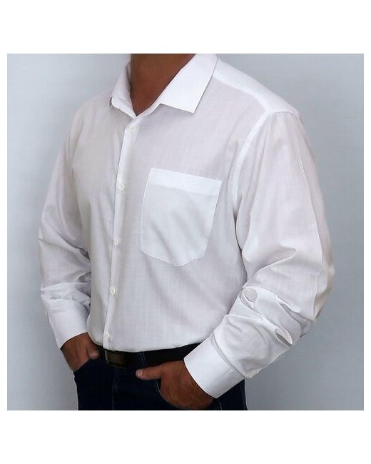 Westhero Рубашка повседневный стиль прямой силуэт классический воротник длинный рукав карманы однотонная размер 48