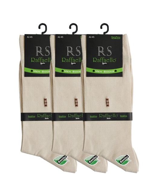 Raffaello Socks Носки Raffaello из бамбука светло-бежевый/бежевый/темно высокие размер 42-45 комплект 3 пары