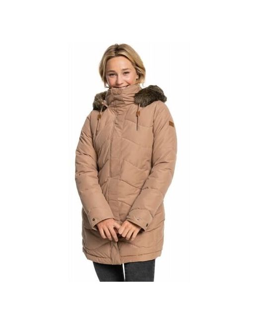 Roxy Куртка зимняя укороченная силуэт прилегающий водонепроницаемая карманы регулируемые манжеты капюшон мембранная несъемный подкладка размер XS