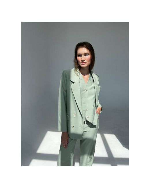 To Woman Store Пиджак удлиненный силуэт прямой подкладка размер M зеленый