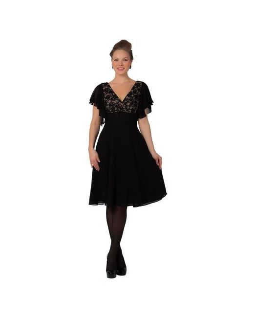 Swing Платье гипюр повседневное прилегающее размер 40 черный