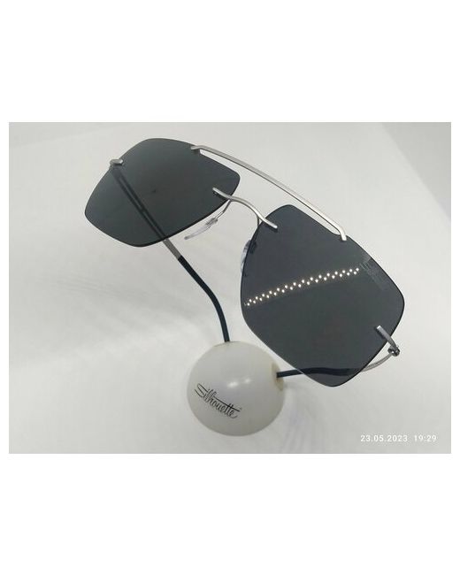 Silhouette Солнцезащитные очки 8674 00 6203 прямоугольные ударопрочные устойчивые к появлению царапин с защитой от УФ для серебряный