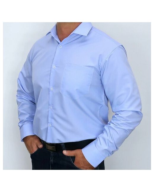 Westhero Рубашка повседневный стиль прямой силуэт классический воротник длинный рукав карманы однотонная размер 2XL