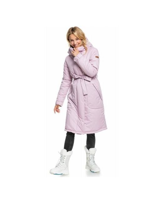 Roxy Куртка зимняя укороченная водонепроницаемая карманы регулируемые манжеты капюшон мембранная подкладка трикотажная размер S