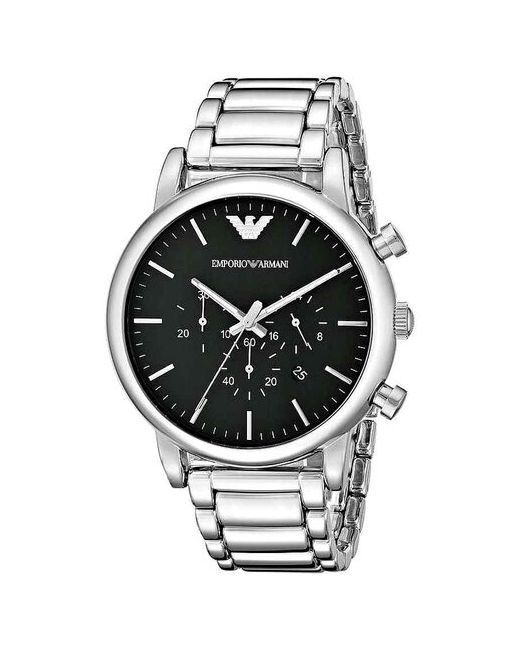 Emporio Armani Наручные часы Часы с черным циферблатом кварцевые серебряный черный