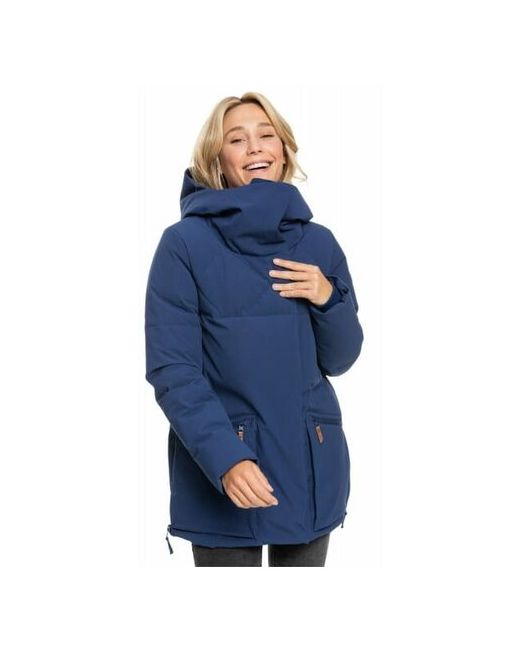 Roxy Куртка демисезон/зима укороченная водонепроницаемая карманы мембранная несъемный капюшон манжеты подкладка стеганая размер XL