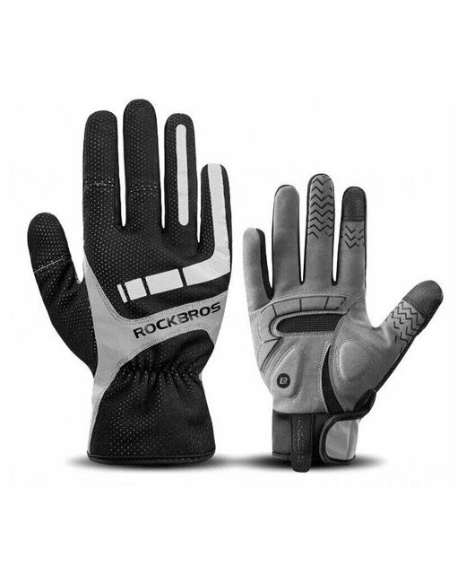 RockBros Перчатки светоотражающие элементы сенсорные с утеплением размер черный