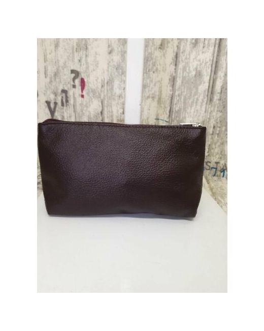 Elena leather bag Косметичка на молнии натуральная кожа 3х10х20 см подкладка