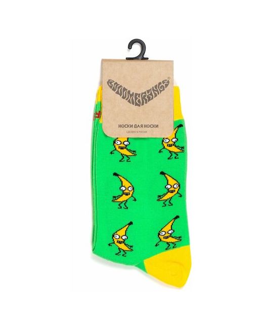 Booomerangs носки средние фантазийные размер 34-39 желтый зеленый