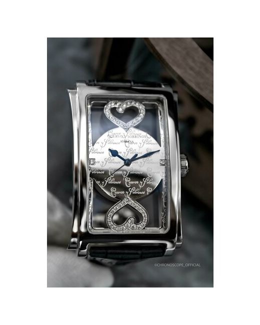 Cuervo Y Sobrinos Наручные часы Habana Prominente Love diamond A1011/2 NUM механические автоподзавод черный серебряный