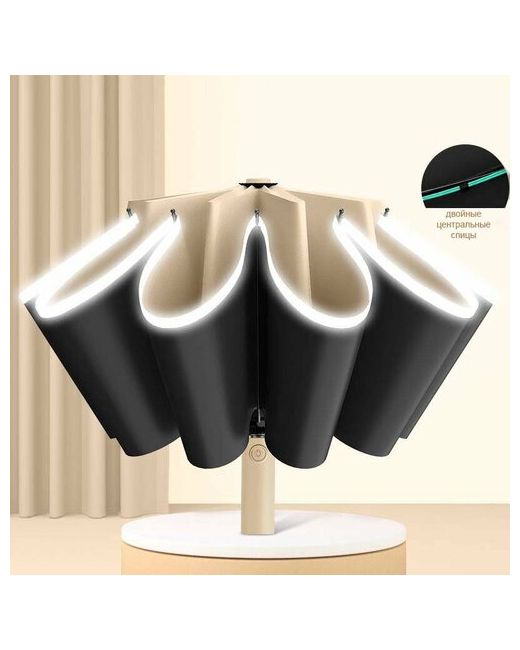 Yanzhi Смарт-зонт автомат 3 сложения купол 105 см. 20 спиц обратное сложение система антиветер чехол в комплекте со светоотражающими элементами