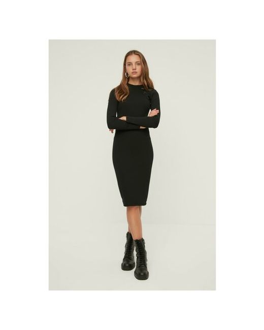 Trendyol Платье-футляр прилегающее миди размер 46 черный