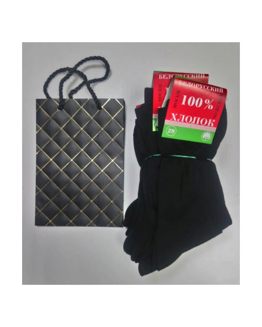 Белорусские Носки хлопковые черные подарочная упаковка 10 пар подарок Размер 2539-40 в подарочном пакете