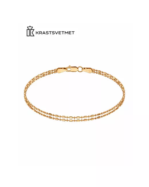 Krastsvetmet Браслет двурядный Перлина из золота 585 пробы Подарок женщине девушке 19 см