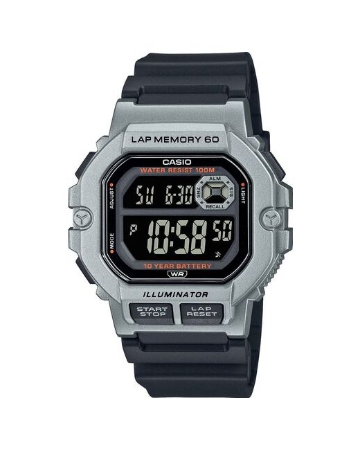 Casio Наручные часы WS-1400H-1B серебряный черный