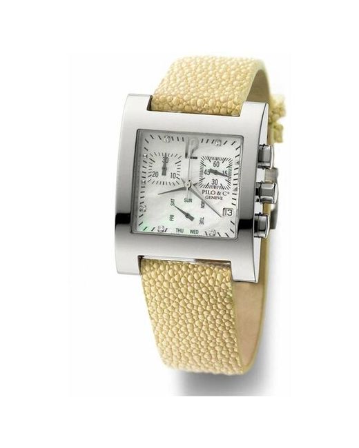 PILO & Co Наручные часы P0110CHQS классические бежевый серебряный