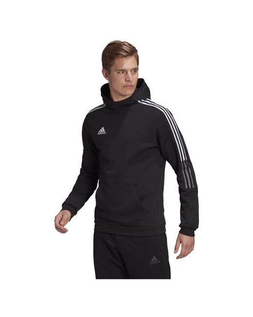 Adidas Худи Tiro21 силуэт прямой капюшон размер s черный