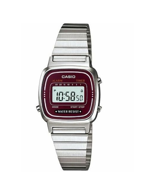 Casio Наручные часы Часы наручные LA670WA-4D серебряный бордовый
